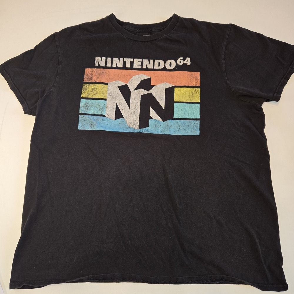 Nintendo 64 Men's Casual Retro Classic N64 Logo Mens‎ Black T-Shirt Size Large L